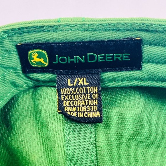 John Deere Green Mens L/XL One Tough Tractor Hook & Loop Adjustable Ball Cap - Picture 6 of 6